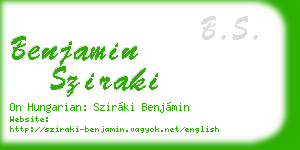 benjamin sziraki business card