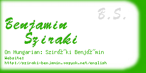 benjamin sziraki business card